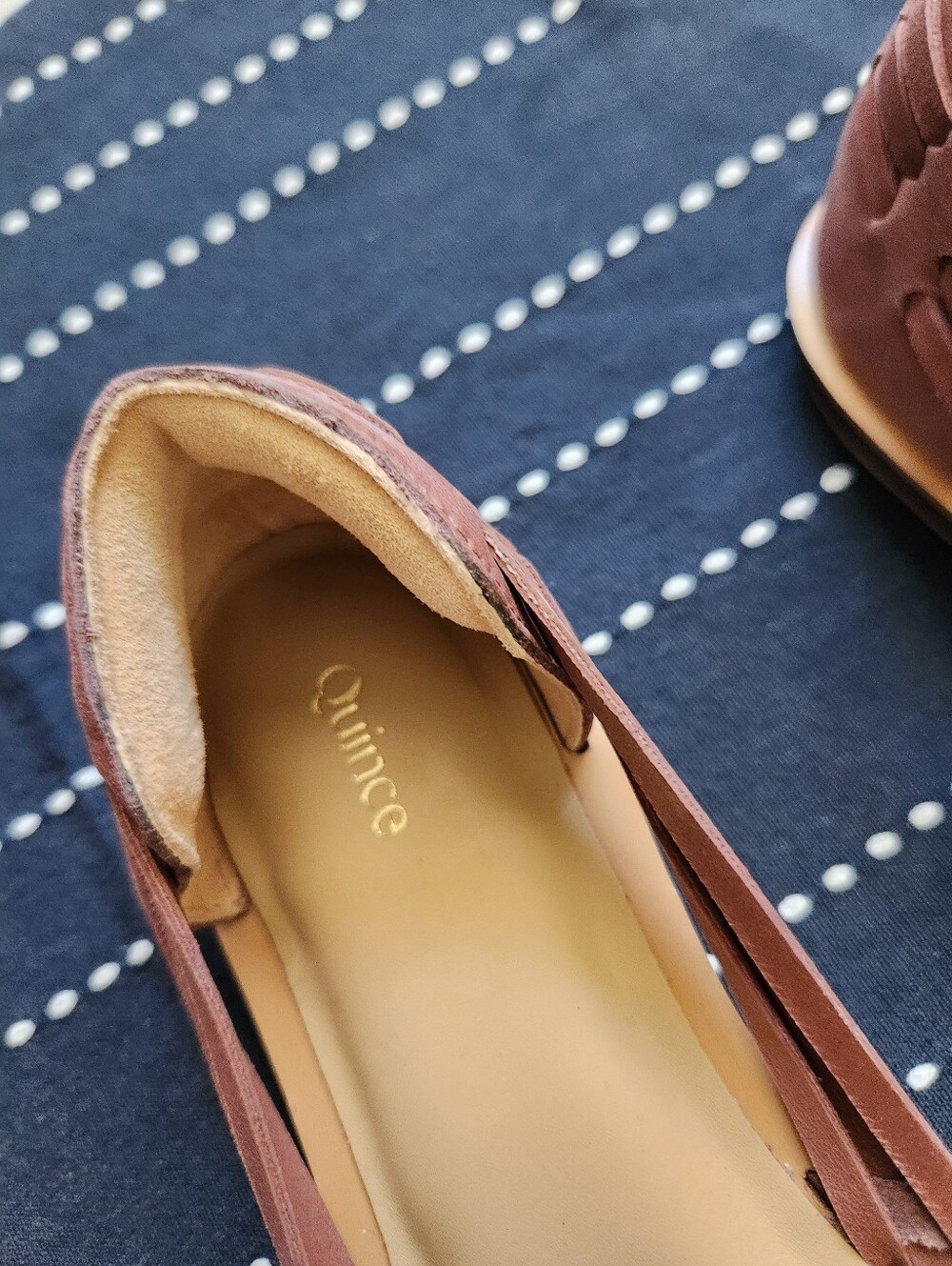 Quince Leather Huarache Flats Shoes Brandy Color Size 7.5 - Picture 2 of 5